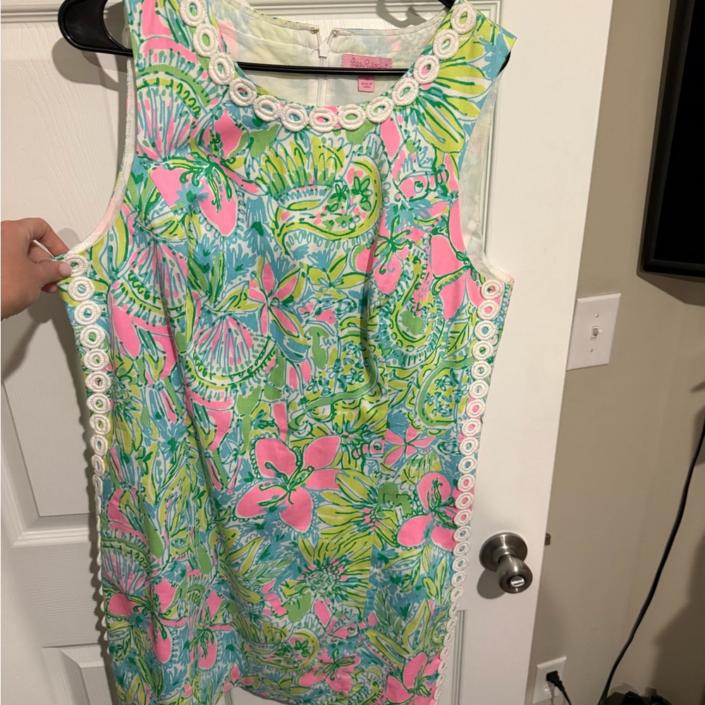 Colorful Sleeveless Floral Dress - Lilly P size 16